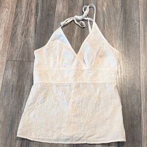 Charlotte Russe Cream Top with Embroidery